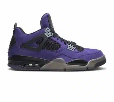 REPLICA TRAVIS SCOTT X AIR JORDAN 4 RETRO 'CAMOSCIO VIOLA - INTERSUOLA NERA'