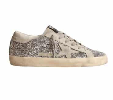 REPLICA GOLDEN GOOSE SUPER-STAR GLITTER ARGENTO