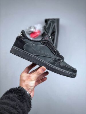  JORDAN 1 RETRO LOW TRAVIS SCOTT 'BLACK PHANTOM' - immagine 7