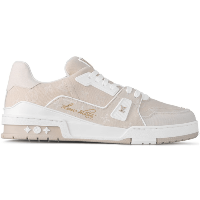 REPLICA LOUIS VUITTON TRAINER 'BEIGE BIANCO' MONOGRAM DENIM