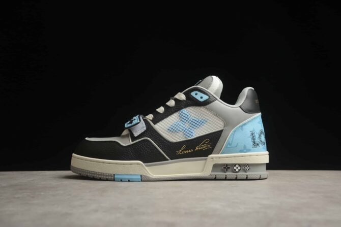 REPLICA LOUIS VUITTON LV TRAINER 'BLU, GRIGIE E NERE' - immagine 7