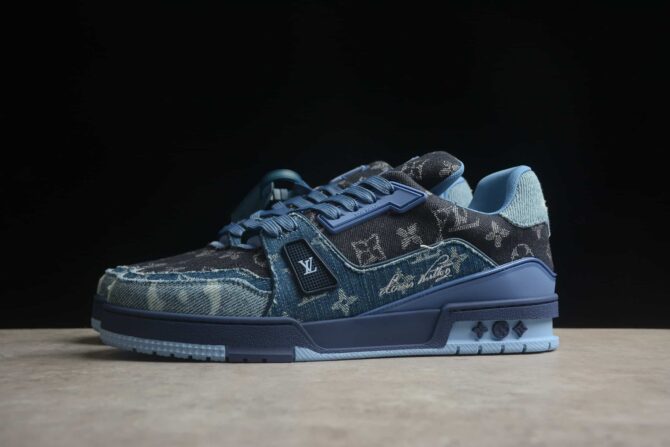 REPLICA LOUIS VUITTON TRAINER X NIGO 'BLU' DENIM - immagine 7
