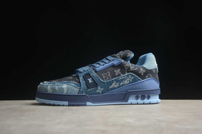 REPLICA LOUIS VUITTON TRAINER X NIGO 'BLU' DENIM - immagine 8