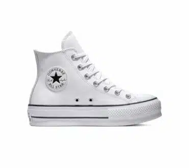 REPLICA CONVERSE ALL STAR HIGH LEATHER PLATFORM WHITE